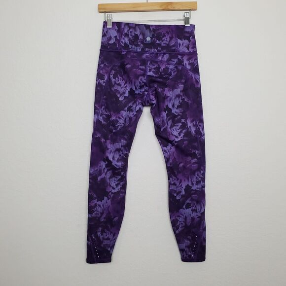 Athleta Printed Rainier Tight Legging Size S Spliced Floral Basalt Violet Purple - Picture 6 of 14